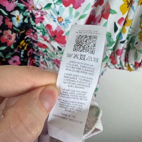 ASOS Design Womens Floral Print Mini Dress Size 10P Colorblock Ruched Retro - Bild 7 von 10