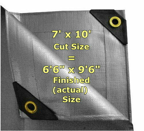 SILVER 12 mil Heavy Duty Canopy Tarp Rain 3X Coated UV Sun Shade (C WHITE TARPS) - Picture 8 of 58