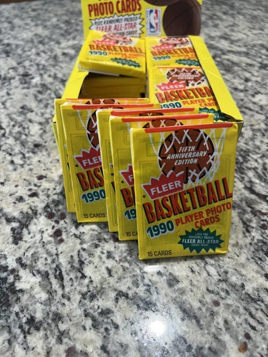 1990 Fleer Basketball 3 UNOPENED Wax Packs FROM FRESH BOX  - Michael Jordan?