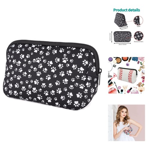 Cosmetic Bag Waterproof Neoprene Zipper Pouch Travel Portable Toiletry Makeup...