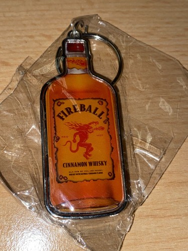 FIREBALL WHISKEY Schlüsselanhänger / Flaschenöffner - NEU - Orange / Chrom - 2,5" lang - Bild 1 von 3
