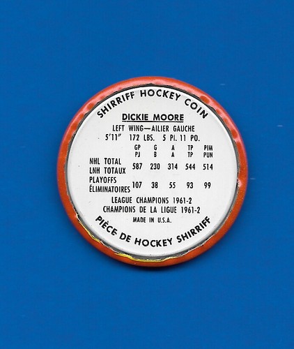 1962-63 SHIRRIFF SALADA FOODS NHL HOCKEY METAL COINS & VARIATIONS 1-60 SEE LIST - Picture 157 of 279