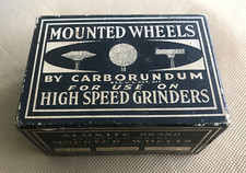 VINTAGE CARBORUNDUM HIGH SPEED GRINDING TOOLS IN BOX VARIOUS SHAPES