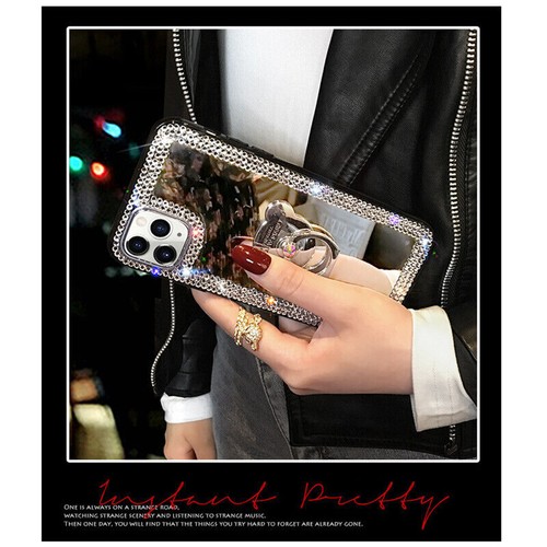For iPhone 17 Pro Max 16 15 14 13 12 11 Glitter Bling Mirror Diamond Case w/Ring - Picture 6 of 12