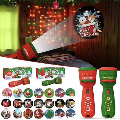 3* Projection Flashlight Christmas Cartoon Toy Projector Light - Bild 1 von 4