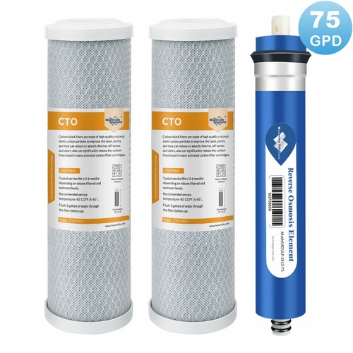 75 GPD RO Membrane Carbon Water Filter for GE GXRM10RBL Reverse Osmosis Systems - Picture 12 of 15