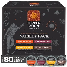 Copper Moon Single Serve Coffee Pods for K-Cup Brewers, Variety Pack 80 Count