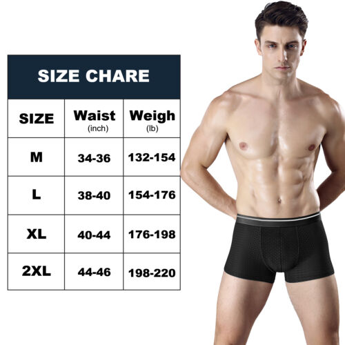 3 Packs Men's Ice Silk Underwear Mesh Breathable Boxer Briefs Shorts Underpants - Picture 14 of 43