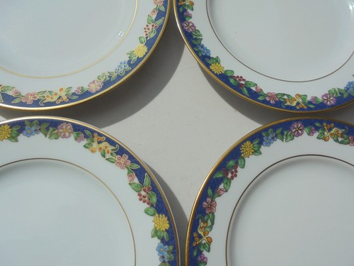 4 Bernardaud Fiorini Bleu Blue Bread Plates 6 5/8" Excellent - Picture 6 of 10