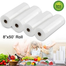 Vacuum Sealer Bags 8x50 Rolls4 pack for Food Saver Seal a Meal Weston BPA Free