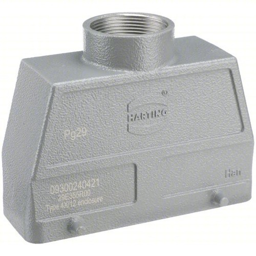 Harting 09300240421 Haube Metall 120mm 57mm 76mm Pg 29 Kabeleinführung, Han B Serie