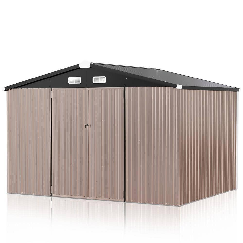 さとし Sizzim Metal Sheds 10'Wx8'D Outdoor W/Vents+Lockable Doors