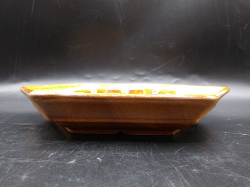Vintage Haeger Pottery 1066 Ashtray 8" Drip Glaze Rust Orange Cigar Hexagon MCM - Picture 6 of 12