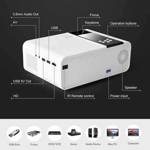 HD 1280 X 720P LED WiFi Projector Home Theater 3D Smart Video Movie Proyector - Picture 6 of 27