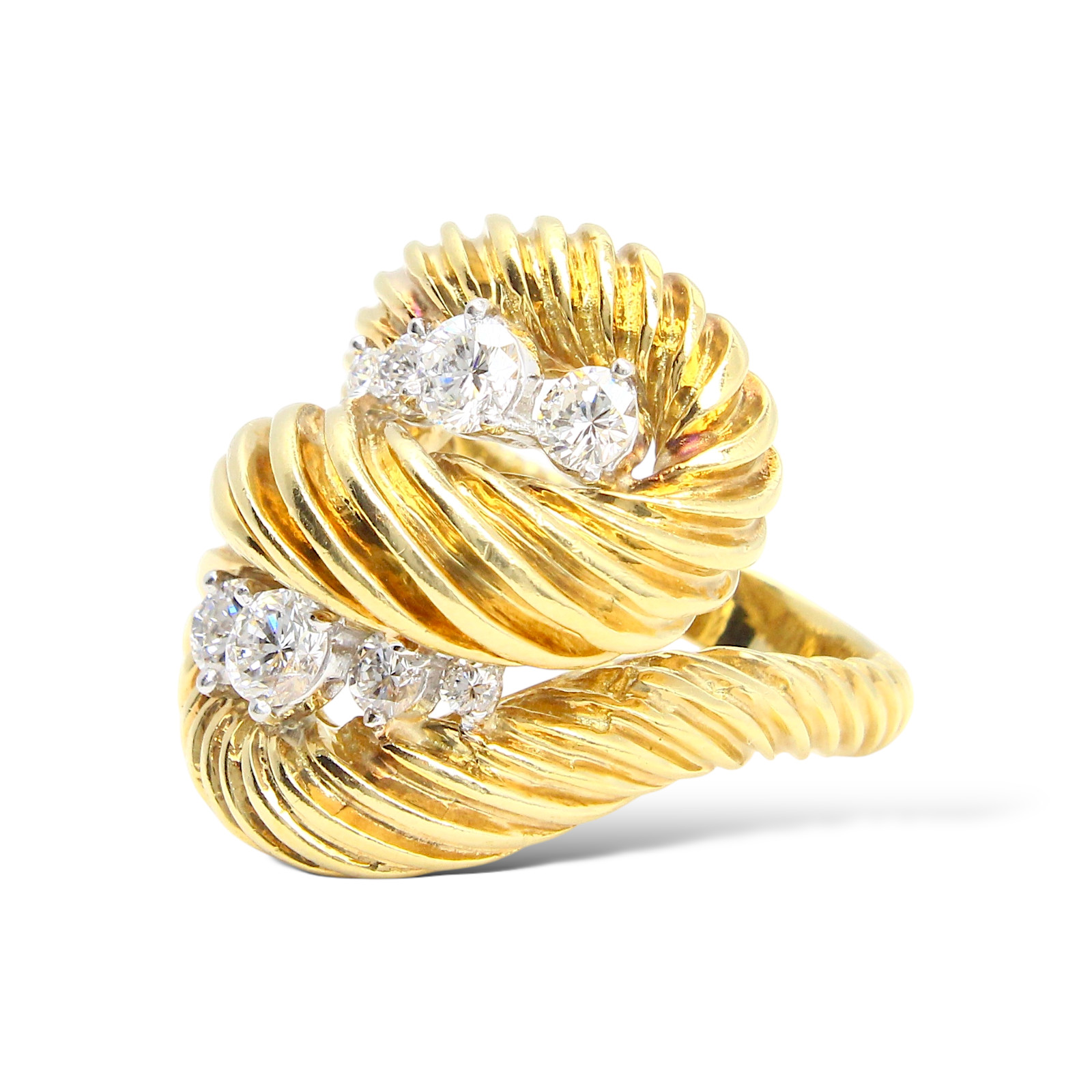 KURT WAYNE Bypass Shrimp Gold Diamond 1.65ct Ribb… - image 3