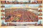 1800'S MAP HARRISBURG PENNSYLVANIA TRAVEL BIRD EYE VIEW USA VINTAGE POSTER REPRO