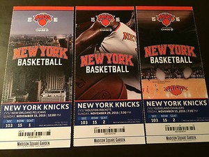 New York Knicks 2015 16 Nba Ticket Stubs One Ticket Madison