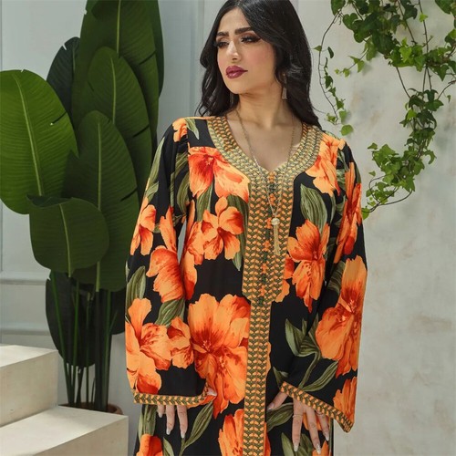 Dubai Abaya Muslim Women Maxi Dress Kaftan Dress Turkish Arab Party Islamic New - Bild 54 von 293