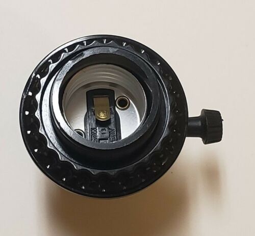 SCHWARZ EIN/AUS ABBIEGEKNOPF GEWINDELAMPENBUCHSE MIT RING MIT GROSSEM 1/2" LOCH 550G - Bild 3 von 10