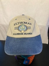 St. Thomas US Virgin Islands Paradise Strapback Hat Cap 58cm Beige Adjustable