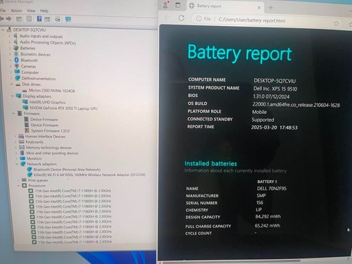 i7 11th gen Dell XPS 9510 with 4K Touch/ 32GB Ram/ 1 TB SSD /RTX3050Ti High per - Picture 3 of 11