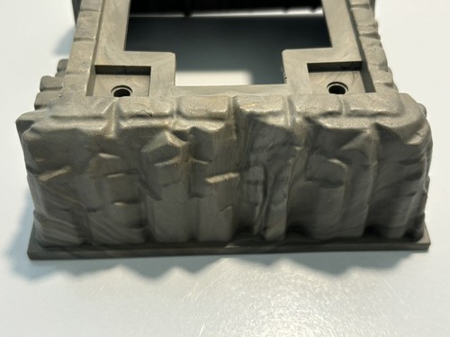 LEGO 16x16x5 Cross Opening Dark Gray Red Marbled Mountain Rock Baseplate 53588 - Picture 5 of 6