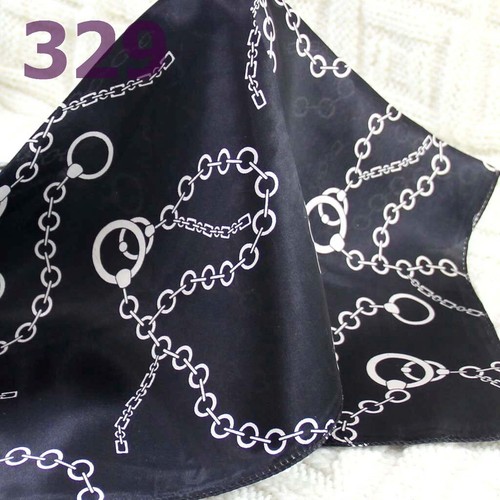 Bandanna Silk Satin Feel 50cm Small Square Head Neck Scarf Vintage Elegant A160 - Picture 3 of 4