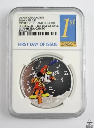 2016 Niue Mickey Mouse The Band Concert .999 Silver 1oz Coin NGC PF70 UC + OGP