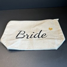 Top Design Canvas Bride Makeup Bag 11x7x3.5