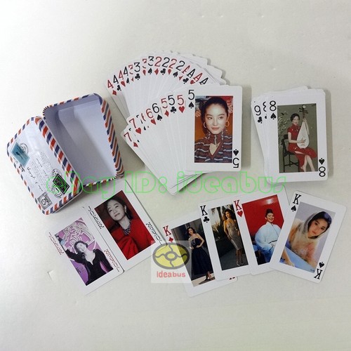 Hongkong actress 林青霞 Brigitte Lin with Iron Box Deck 54 cards Playing card/Poker - Picture 2 of 9