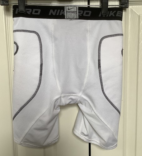 Nike Pro Slider Shorts White Black Gray Boys Large 14/16 - Picture 2 of 4