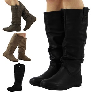 black slouch boots flat