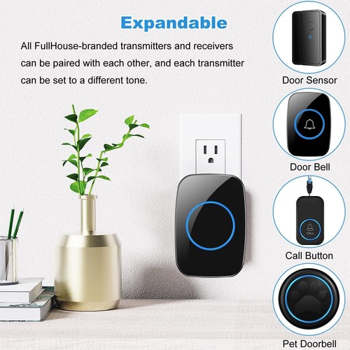Wireless Doorbell 1000ft Range 36 Melodies IP44 Waterproof Easy Install US - Picture 3 of 24
