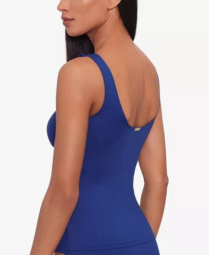Ralph Lauren Beach Club Solids Ruffle Underwire Tankini Sapphire Sz 14 NWT - Picture 3 of 6