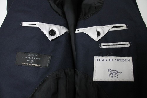 TIGER OF SWEDEN Jarrie Blazer Men's (EU) 50 Wool Notch Lapel Double Vented Blue - Picture 8 of 12