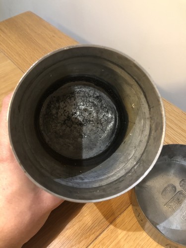 ANTIQUE CHINESE PEWTER 19th Century E Wo Loong Kee Pewter Tea Caddy - Picture 11 of 12