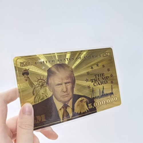 100 pcs US President Trump Gold Card 5 Million with Card Holder Collection Gift - Picture 2 of 8