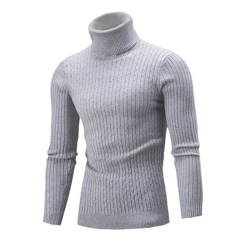 Men's Winter Warm Turtleneck Jumper Long Sleeves Slim Sweater Fit Knitted Tops - Picture 14 of 25