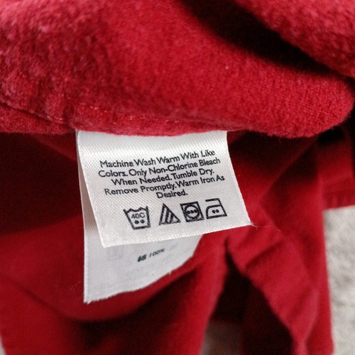 Vintage Eddie Bauer Chamois Shirt Men's Large Tall Red Flannel 80s Heavy Warm - Picture 10 of 11