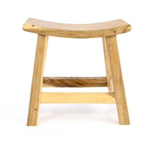 DIVERO Hocker Suar Holz Sitzhocker Schemel Holzhocker massiv unbehandelt - Bild 3 von 3