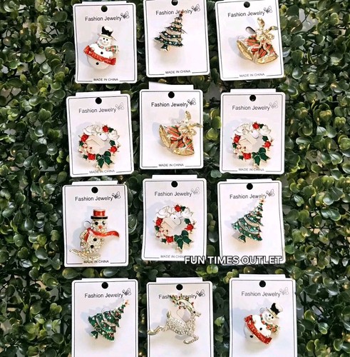 12 Weihnachtsanstecknadeln Brosche Posten Feiertag Gastgeschenke Weihnachtsbaum Weihnachtsmann Pin Geschenk - Bild 4 von 5