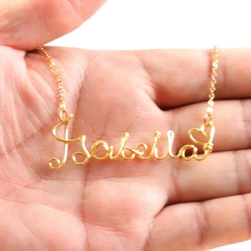 Individuelle Draht Namenskette Gold - Handarbeit Personalisiert Name Schmuck Geschenk für Sie - Bild 7 von 11