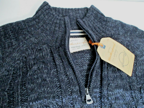 NWT Weatherproof Men's 2XL Blue Toned 1/4 Zip Acrylic Mock Neck Sweater - Picture 5 of 8