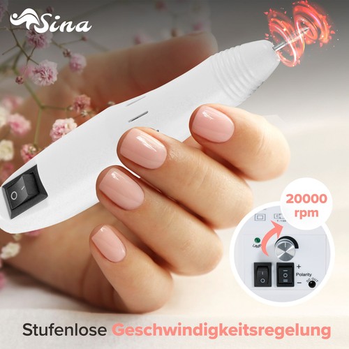SINA Profi Fräser Maniküre Pediküre Nagelfräser Nagel Design Nagelstudio 3Farben - Bild 8 von 13