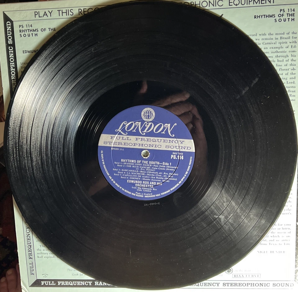 EDMUNDO ROS -RHYTHMS OF THE SOUTH LONDON RECORDS PS 114 VINYL RECORD BLUEBACK LP - Image 3 of 4