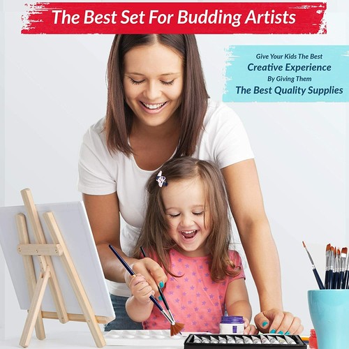 RISEBRITE Acrylic Paint Set with Canvas – 25Pcs Painting Kit Includes Mini Easel - Bild 4 von 6