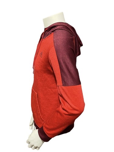 Adidas Climalite Men’s Full Zip Hoodie Sweatshirt Size Small S Jacket Red Maroon - Picture 14 of 15