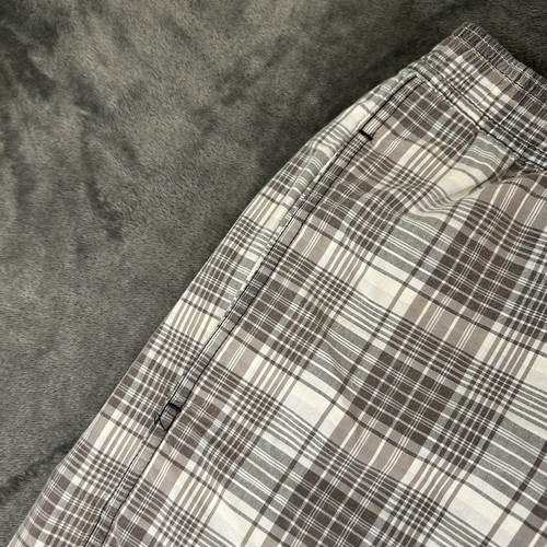 Chaps Board Shorts Mens Extra Large Gray White Plaid Beach Drawstring Swimwear - Picture 5 of 11