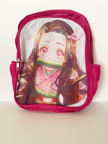 Anime Demon Slayer Nezuko Kamado Pink Girls Kids Backpack School Bag Lightweight