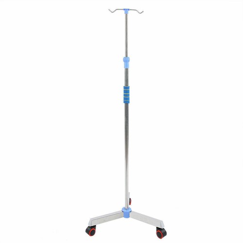 IV Pole Stand Adjustable 2/4 Hooks & Wheels IV Bag Stand for Hospital Home Care - Picture 8 of 24